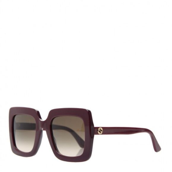 Gucci Acetate Oversized Sunglasses GG0328S in Burgundy - Picture 2 of 14